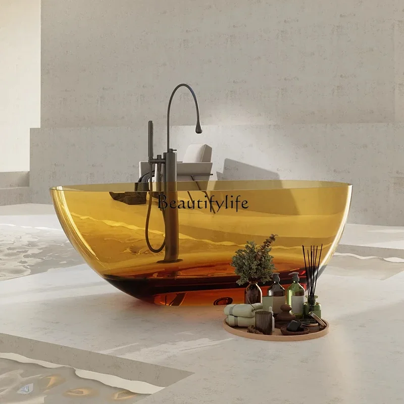 

-*Pure resin transparent crystal color art bathtub hotel home