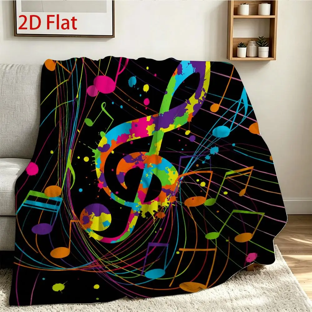 Gradient Golden Treble Clef Art Throw Blanket for All Indoor Space Daily Relax Birthday Anniversary Melody Hobby Gift