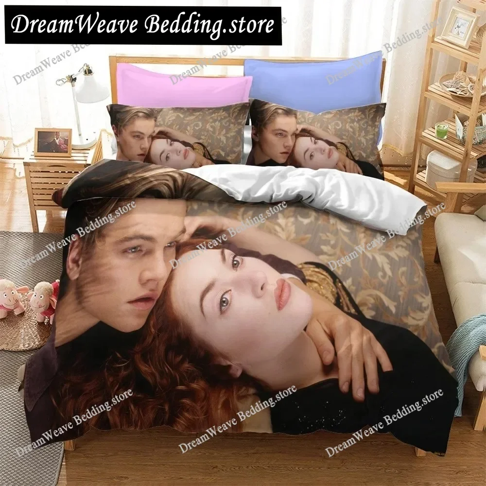 3D Print Design Titanic Jack and Rose Bedding Set Duvet Cover Bed Set Quilt Cover Pillowcase Comforter King Queen Size Adult9639