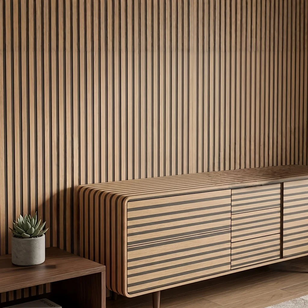 Wood Grille Self-Adhesive Wallpaper PVC Wall Sticker Self-Adhesive Easy to Tear Paste Removable Living Room Bedroom Background
