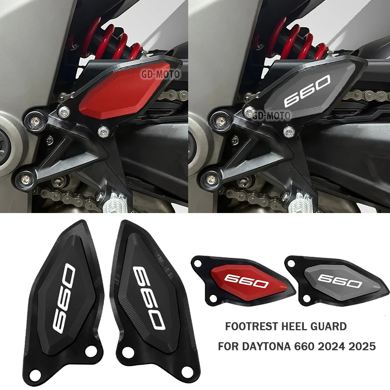 Accessories For Daytona660 Daytona 660 2024 2025 Motorcycle CNC Footrest Heel Guard Cover Rearsets Foot Rest Peg Protector