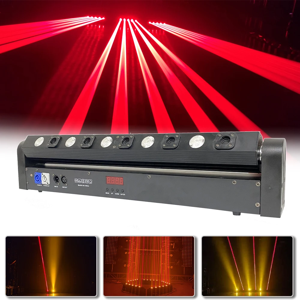 

New 5x500mw Red Laser+5x5w LED Light DMX512 Music Disco Beam Strobe Wash Effect Home Party Wedding Bar Club Dj Stage Light