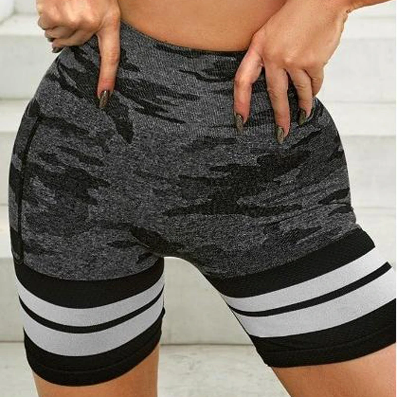 여성 체육관 라인 반바지 위장 탄성 운동 스포츠 요가 바지 엉덩이 리프팅 레깅스 주머니가있는 피트니스 운동 스타킹