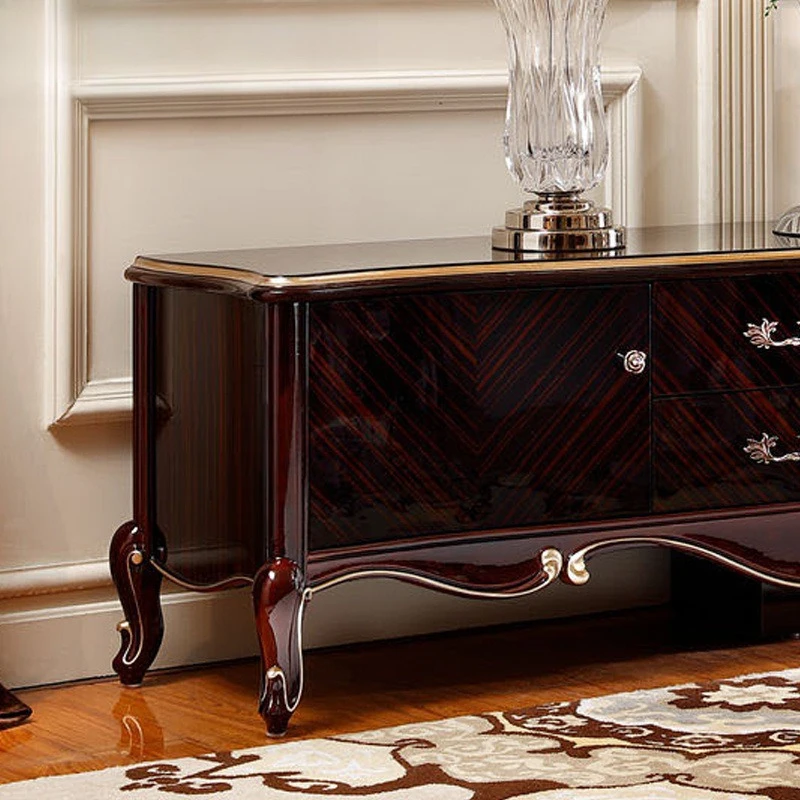 

Neoclassical American solid wood TV cabinet, audio-visual cabinet, side cabinet, dining side cabinet, retro French engraving,