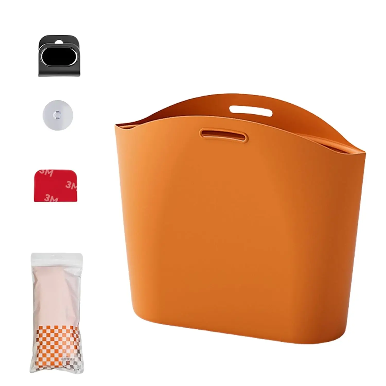 

Silicone Car Trash Can Portable Hanging Waste Bin for Vehicle Storage and Garbage Collection Space Saving Organizers