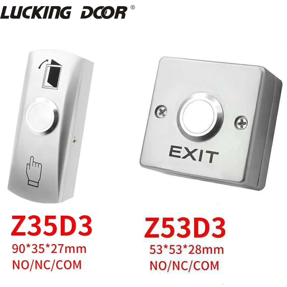 

Zinc Alloy GATE DOOR push Exit Button Exit Switch NO/NC/COM Door Access Control System Door Push Exit Door access control switch