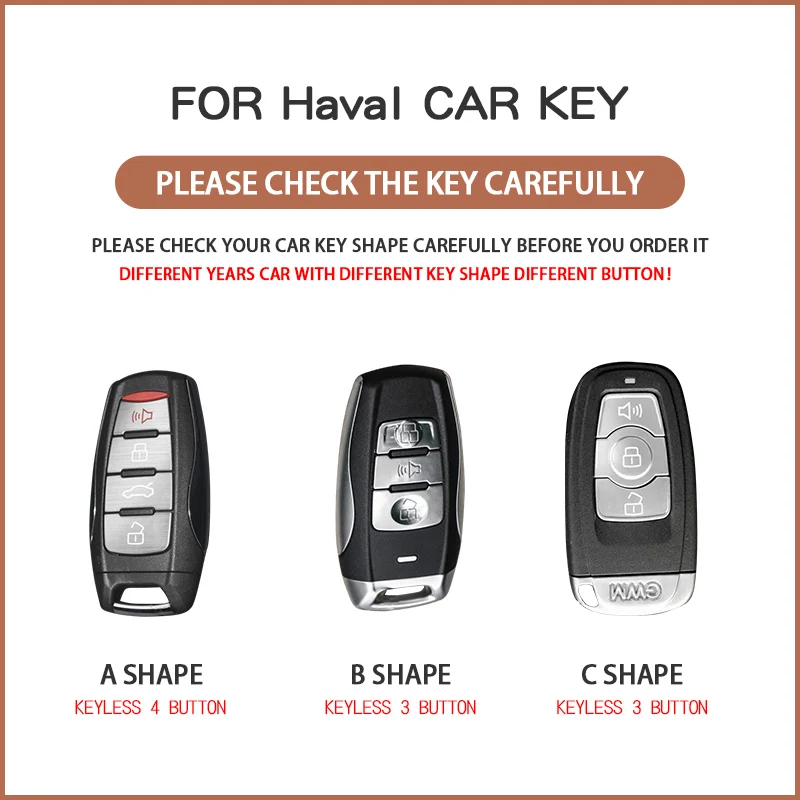 Leather Keyring Car Key Case Cover for Haval Jolion H2S H4 H7 H9 H6 H6 Coupe H6S F5 F7 F7X M6 H8 Dargo H2 Great Wall GWM Shell