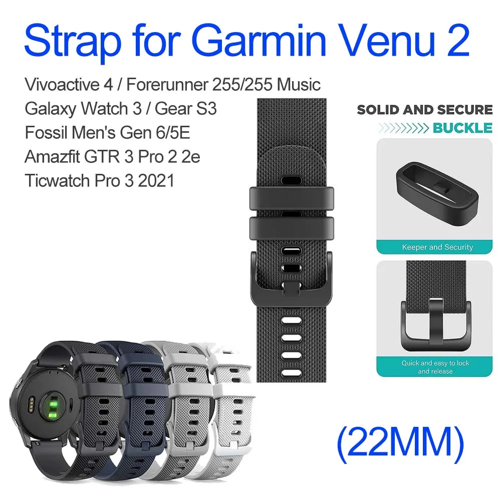 

22mm Silicone Band Strap for Xiaomi Mi Watch Color Replacement Bracelet Breathable Sports Bands For Watch Accessories