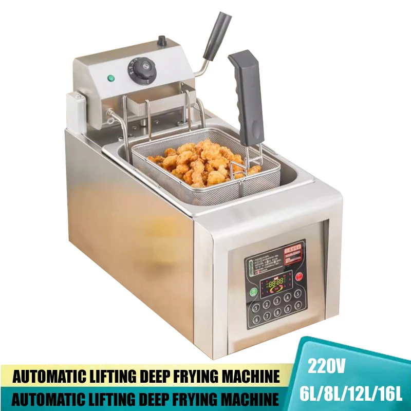 Automatic Lifting Electric Fryer Commercial Intelligent Frying Machine Fried Chicken Burger Shop Frying Pan