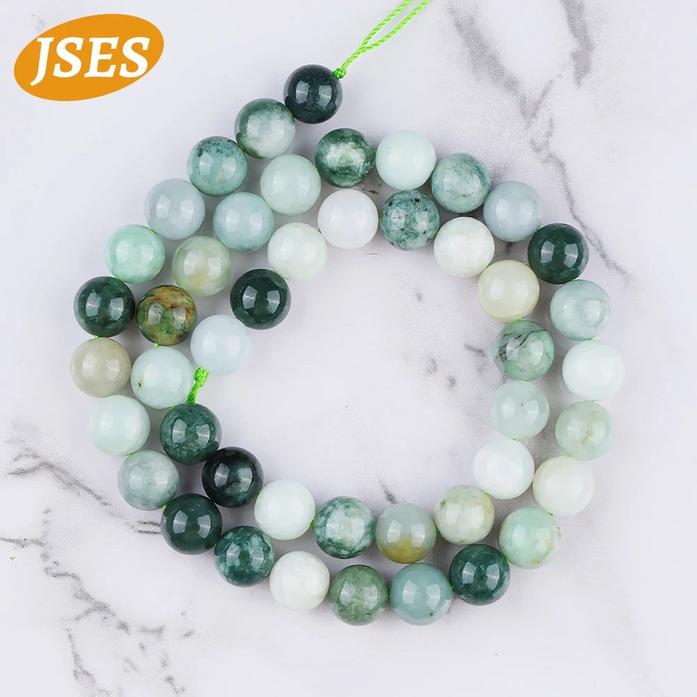 AA Natural Myanmar Burma Jade Jadeite 6-10mm Beads for Jewelry Making Bracelets Necklace Wholesale DIY Beads Accessories