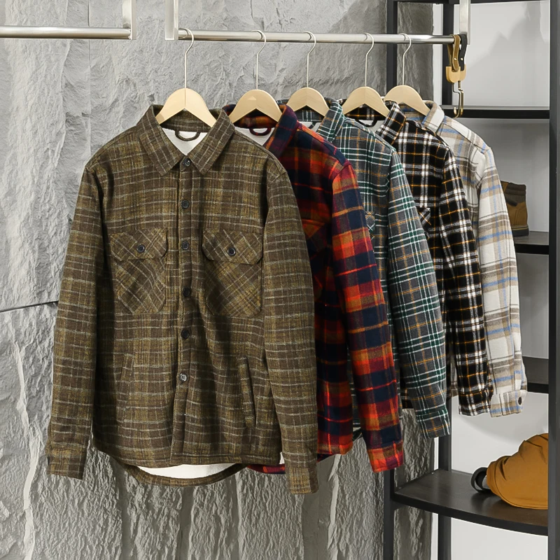 Men's Autumn Winter Plaid Flan - огляд і ціна Flannel Shirt Lined
