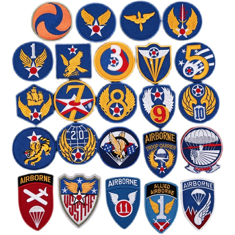 Parche bordado de chaqueta táctica de la Fuerza Aérea del Ejército de EE. UU. WW2 estilos múltiples disponibles
