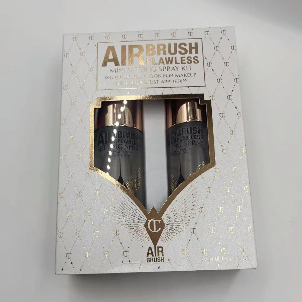 Charlotte Tilbury Airbrush Flawless Setting Spray 100ml 34ml 2er-Set Setting Spray Feuchtigkeitsspendend Ölkontrolle Make-up Geschenk