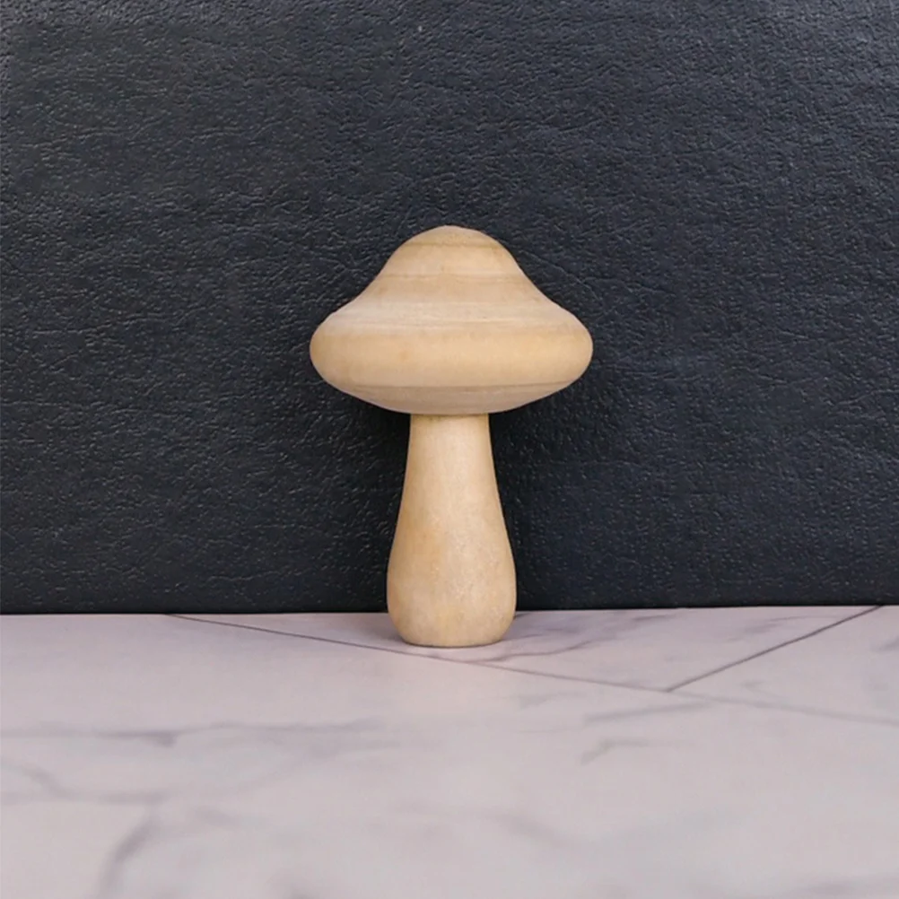 Mushroom Wooden Peg Mushrooms Model Mini Unpaintedfigures Natural Wood Statue Diy Tiny Blank Painting Figurine Toys Toy