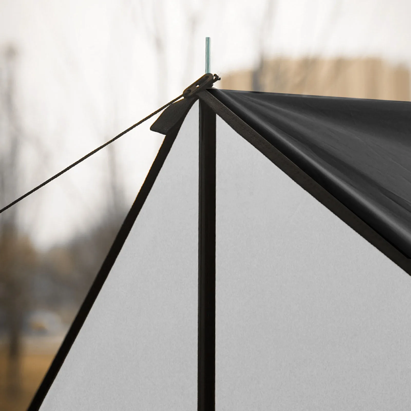 مظلة التخييم مع أقطاب مقاومة للماء والأشعة فوق البنفسجية وظل الشمس للتخييم في الهواء الطلق والمشي لمسافات طويلة وحقيبة الظهر قماش القنب المطر يطير التخييم المظلة