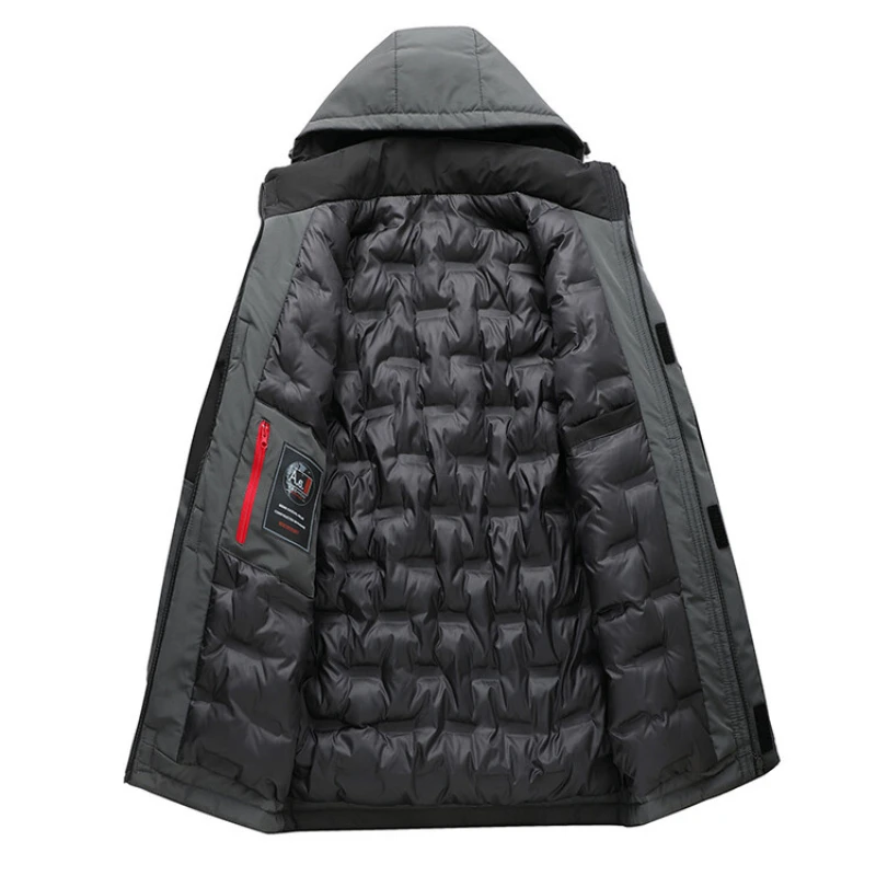 New Men's Fleeced Clothing Warm Thick Lined Parkas Male Black Winter Outdoor Thermal Padded Casual Autumn Winter Jackets Men