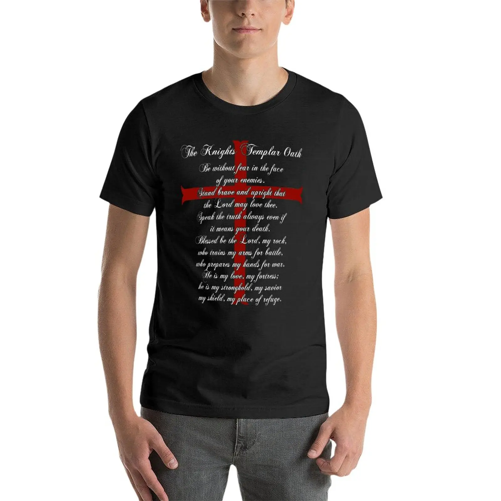New Knight Templar Oath T-Shirt korean fashion cute tops mens t shirts