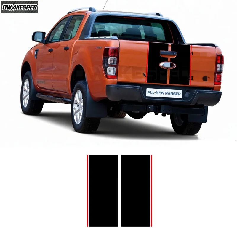 Sport Stripes Car Pickup Trunk Decor Sticker For Ford F-150 Ranger Wildtrak Raptor Auto Body Film OFF ROAD Styling Vinyl Decals