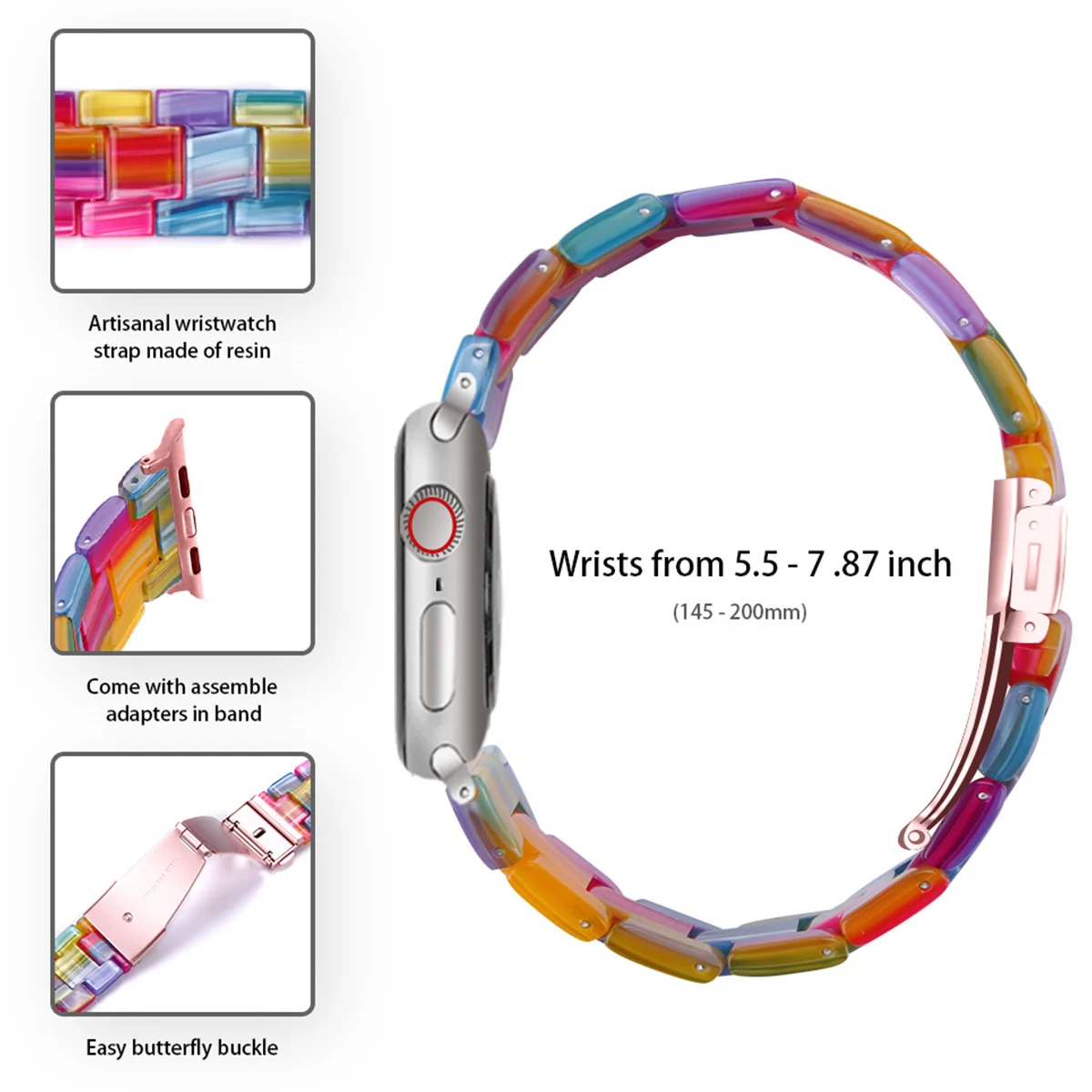 Geeignet für Apple Watch Harz armband 44 40mm 45mm 41mm 38mm 42mm 49 Armband Correa iwatch Serie 9 8 7 6 5 es Ersatz armband