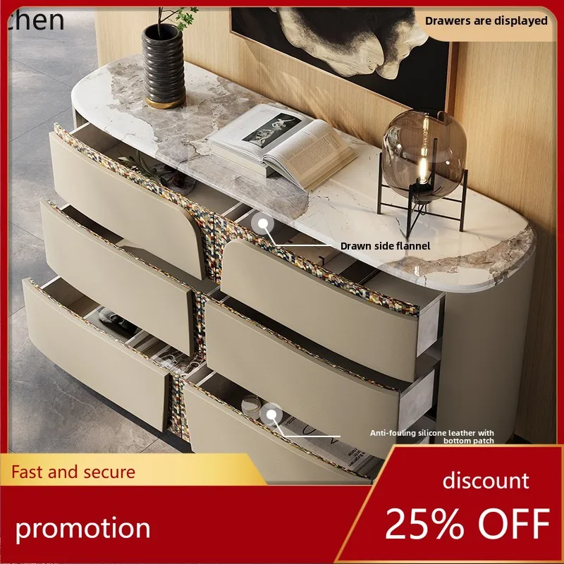 

HT light luxury dining side cabinet marble bedroom TV cabinet bedside storage cabinet