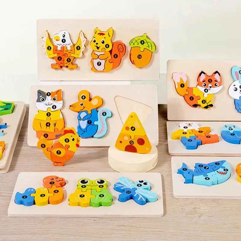 

Animal Shape Puzzle For Kids Wooden Pattern Blocks Set Wood Animal Building Puzzle School Learning Toys Early Education Helper