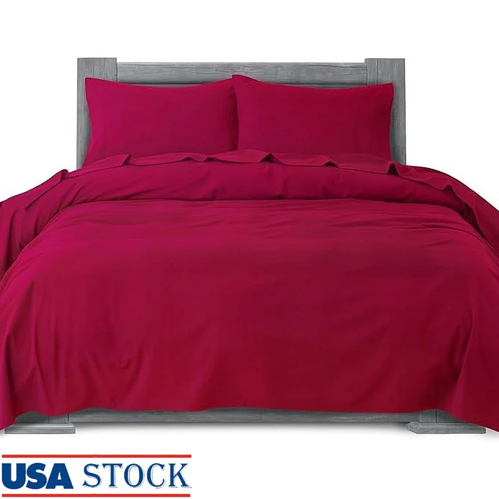 

4-Piece California King Cotton Flannel Sheet Set Deep Pocket Fitted Pillowcases Soft Breathable Durable Warm Bedding