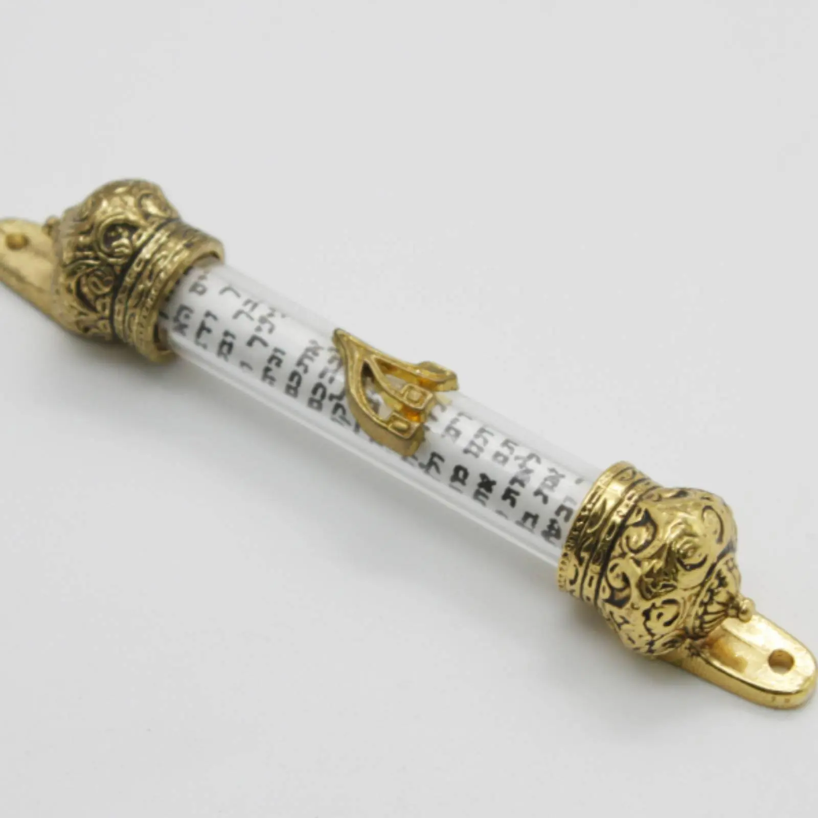 Clear Mezuzah Crown-toppedStyle Clear Tube Mezuzah Home Decoration Elegant Design for Jewish Households