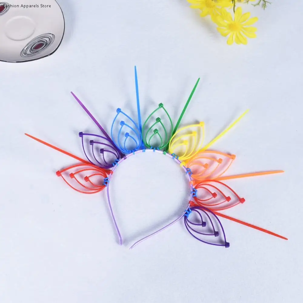 

Головной убор «Солнце Радуга», повязка на голову, преувеличенный креативный красочный обруч для волос с цветком, костюм, повязка на голову с ореолом богини, вечерние