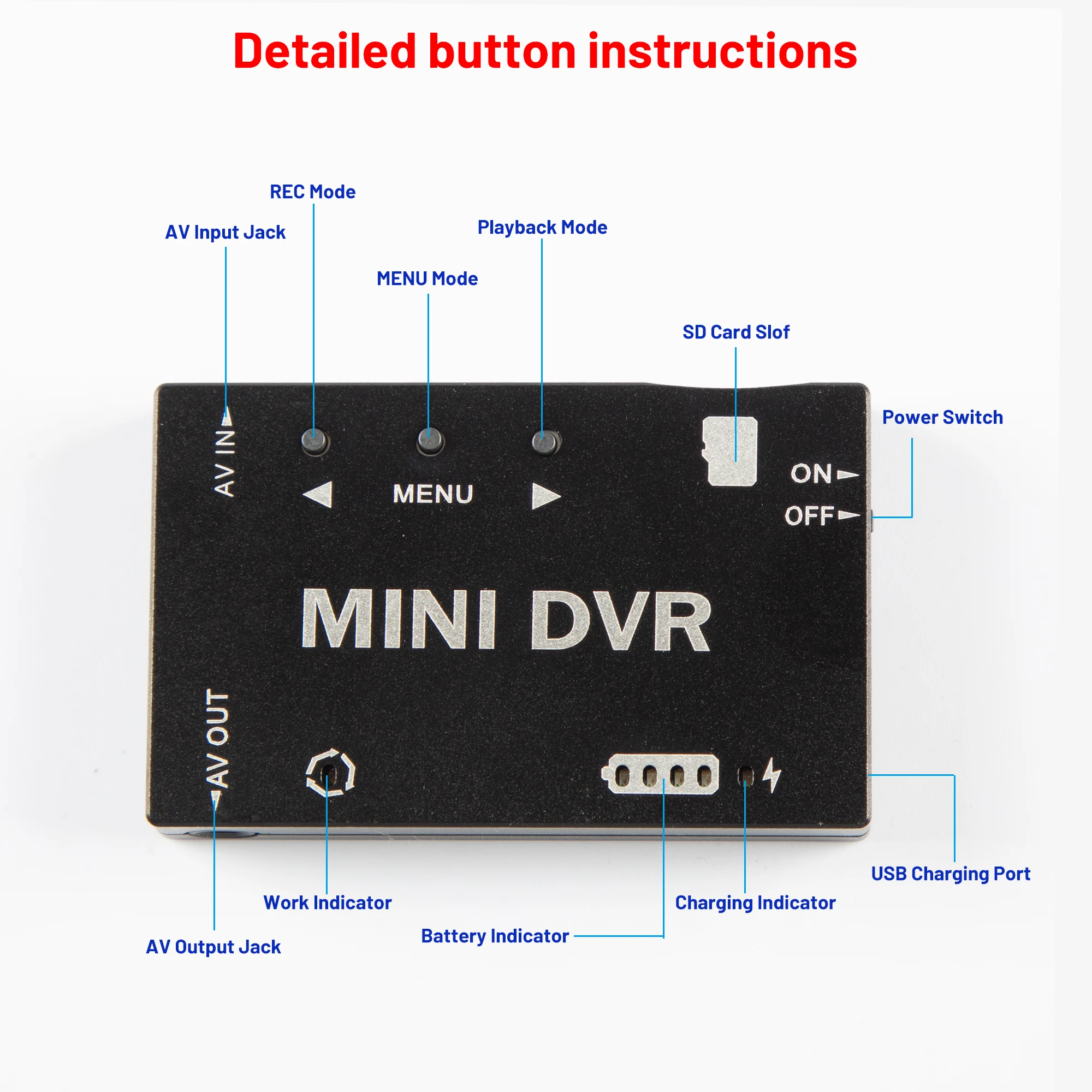NUOVO FPV Mini DVR Modulo Registratore Audio Video NTSC/PAL Commutabile Batteria Integrata Per RC Quadcopter Occhiali Monitor Parti FAI DA TE
