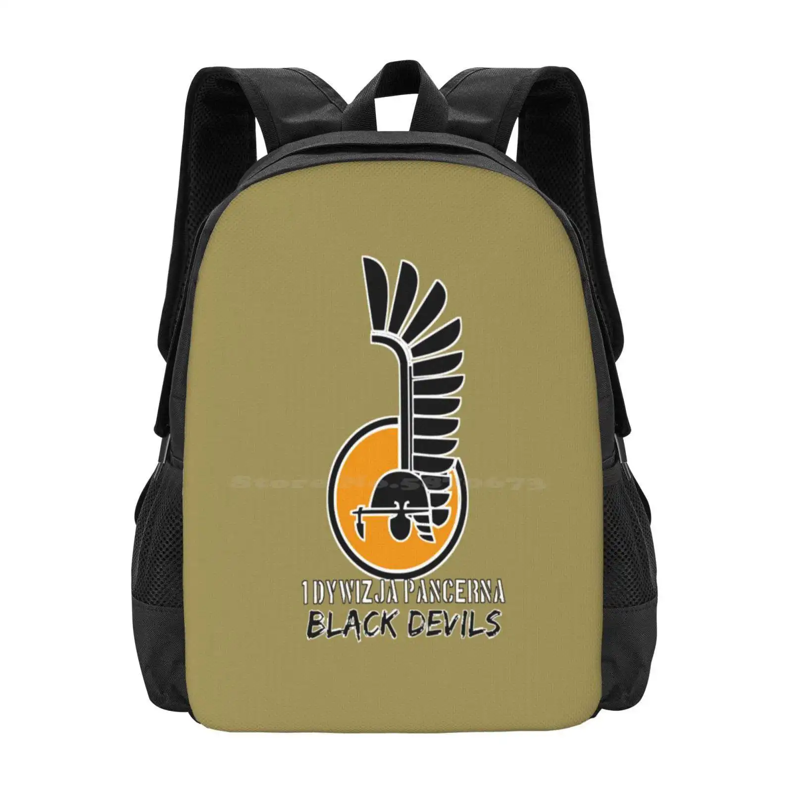 

1St Division - 1 Dywizja Pancerna ' Black Devils' ( Poland - Historical ) School Bags For Teenage Girls Laptop Travel Bags 1St