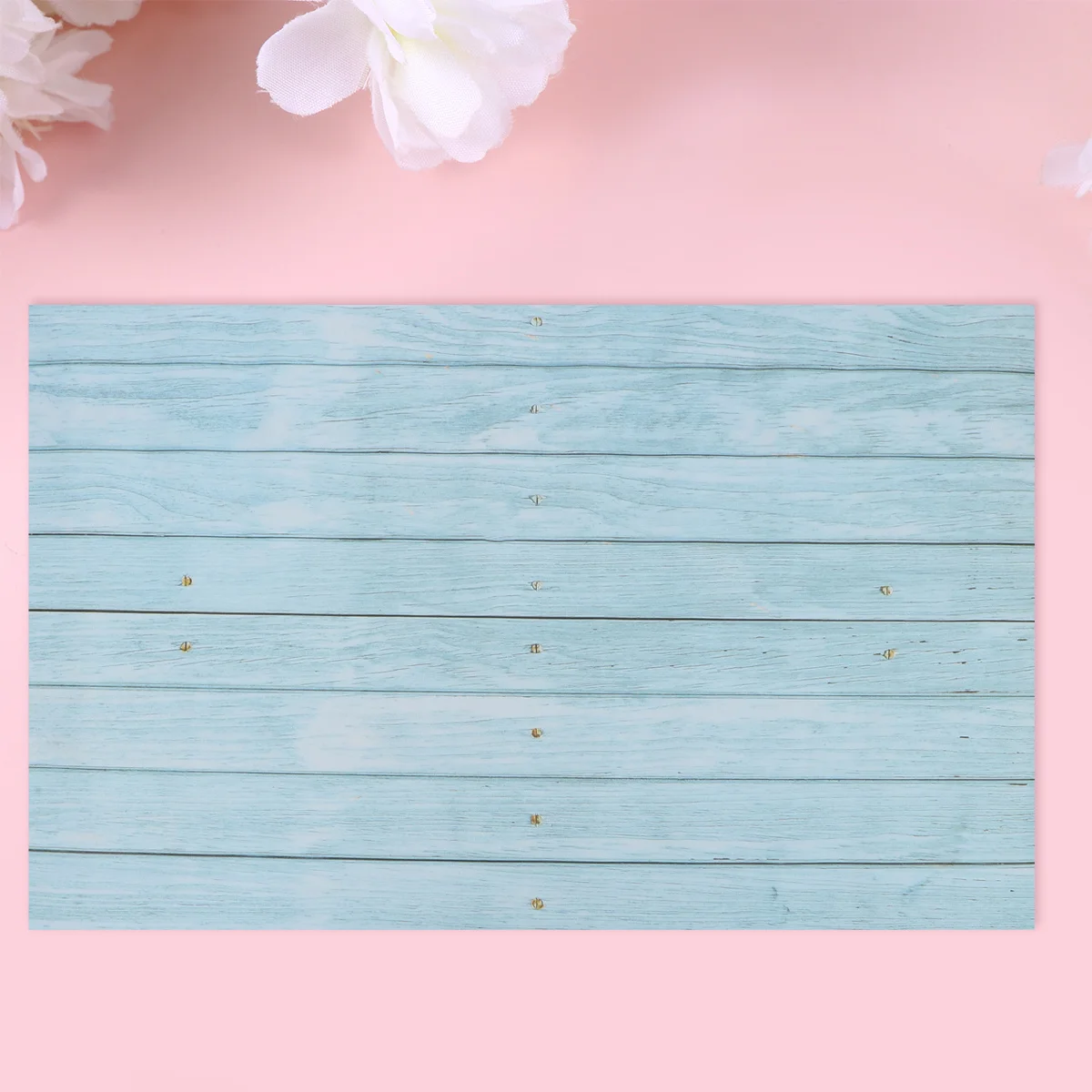 

1pc Wood Grain Background Paper Blue Double Sided Photography Backdrop For Portrait Video Shoot Professional Photo Studio