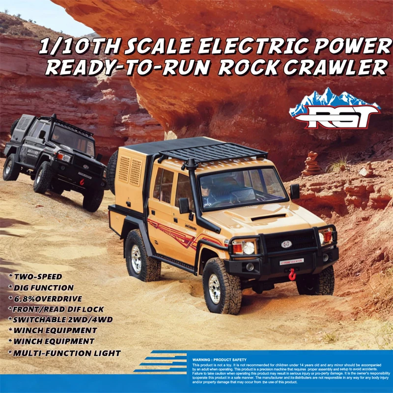 

RGT EX86160 1/10 LC79 Land Commander Remote Control 10CH Off Road Climbing Car Dual speed differential lock light group RC Toy