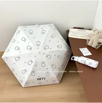 可愛米菲兔傘,卡通玩偶造型,便攜式防曬傘,全天候可用 10 最佳銷售 可愛雨傘 - №7