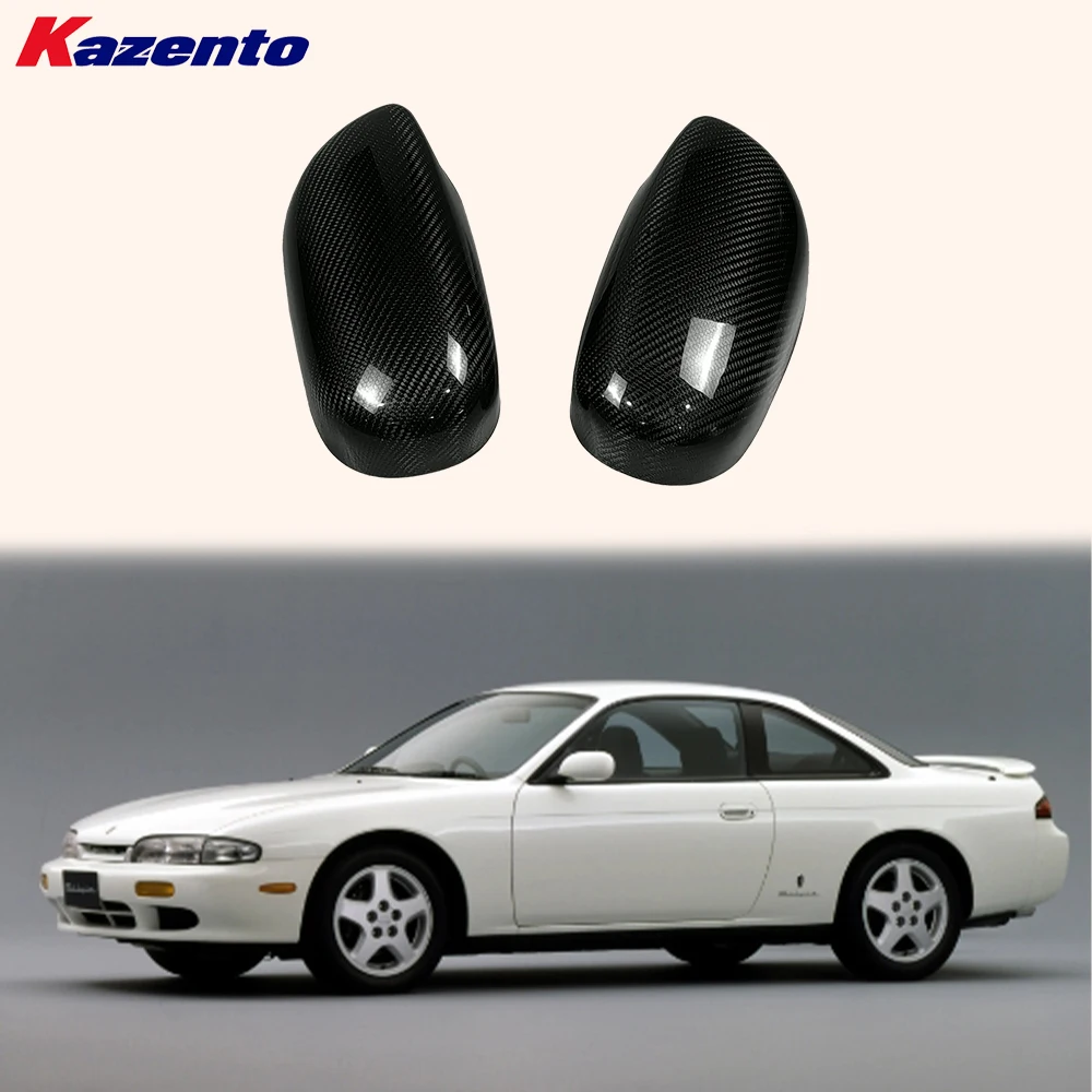 For Nissan Silvia S14 200SX Coupe 2D 1993-1998 KZ Style Carbon Side Mirror Cover
