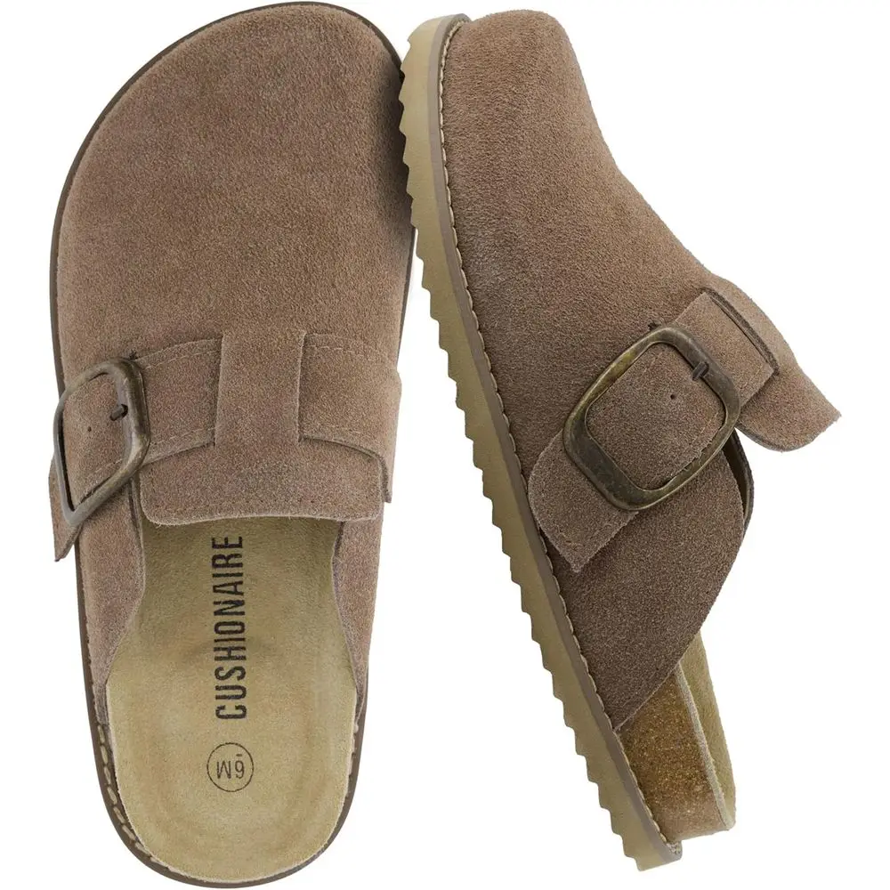 

Натуральные замшевые сабо с эффектом памяти и стильной пряжкой - удобные, нескользящие, большие размеры