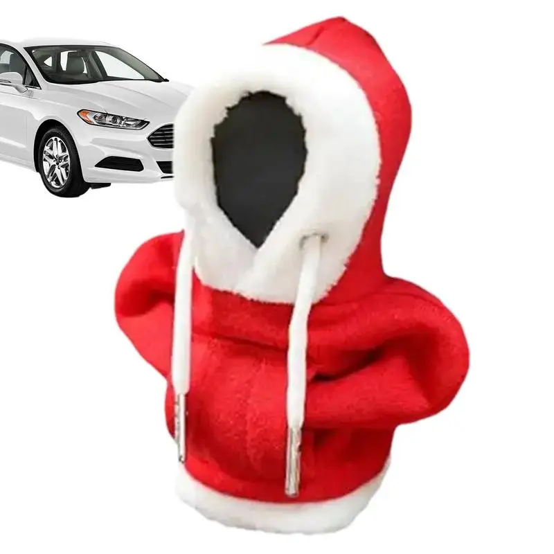 Christmas Car Gear Shift Lever Cover Change Lever Sweatshirt Gearshift Cover Hoodie Gear Knob Accessories Car Interior Decoratio