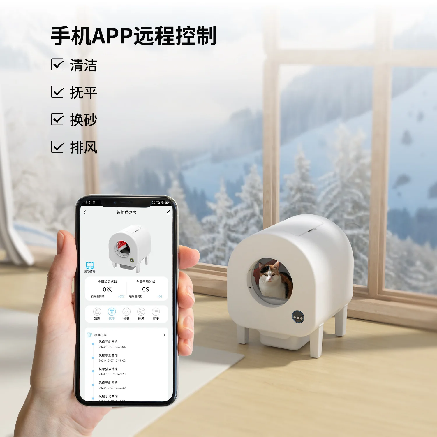 Automatic Self-Cleaning Cat Litter Box for Smart APP Control Remote Monitoring Video Surveillance Odor-Proof Fully Enclosed