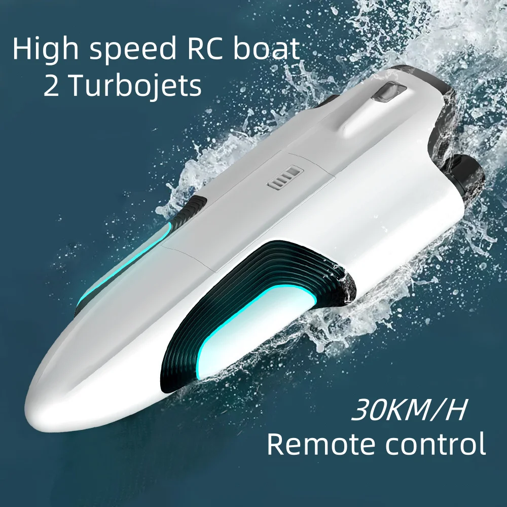 2 Turbojets ad alta velocità RC Boat telecomando Racing Ship Electric Waterboat Self Righting ricaricabile 25 Km/h 2.4Ghz Toy kit