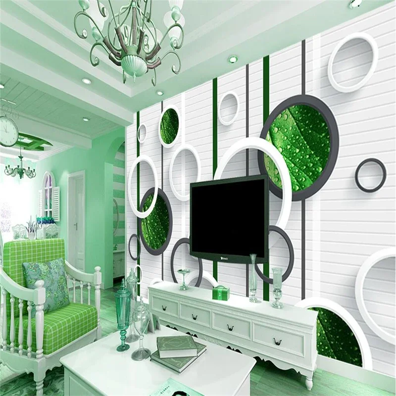 beibehang photo wallpaper Large  painting background wall paper the living room TV Three - dimensional circl mural wallpaper