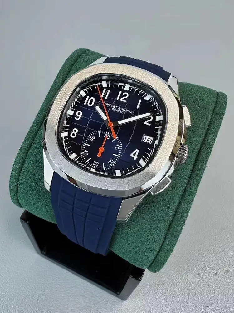 2025 ساعة رجالية فاخرة ماركة Specht & Sohne ساعة رجالية كوارتز ساعة رياضية شريط مطاطي كرونوغراف مقاوم للماء مثلج خارج ساعة هدية #3
