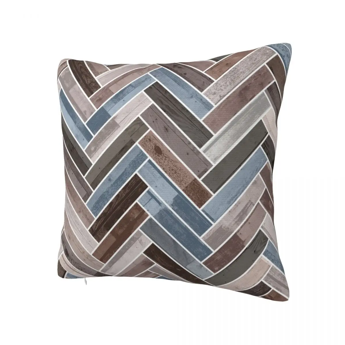 Herringbone Pattern In Blue Brown Grey Pillowcase Printing Cushion Cover Decorative Throw Pillow Case Cover Home Zippered