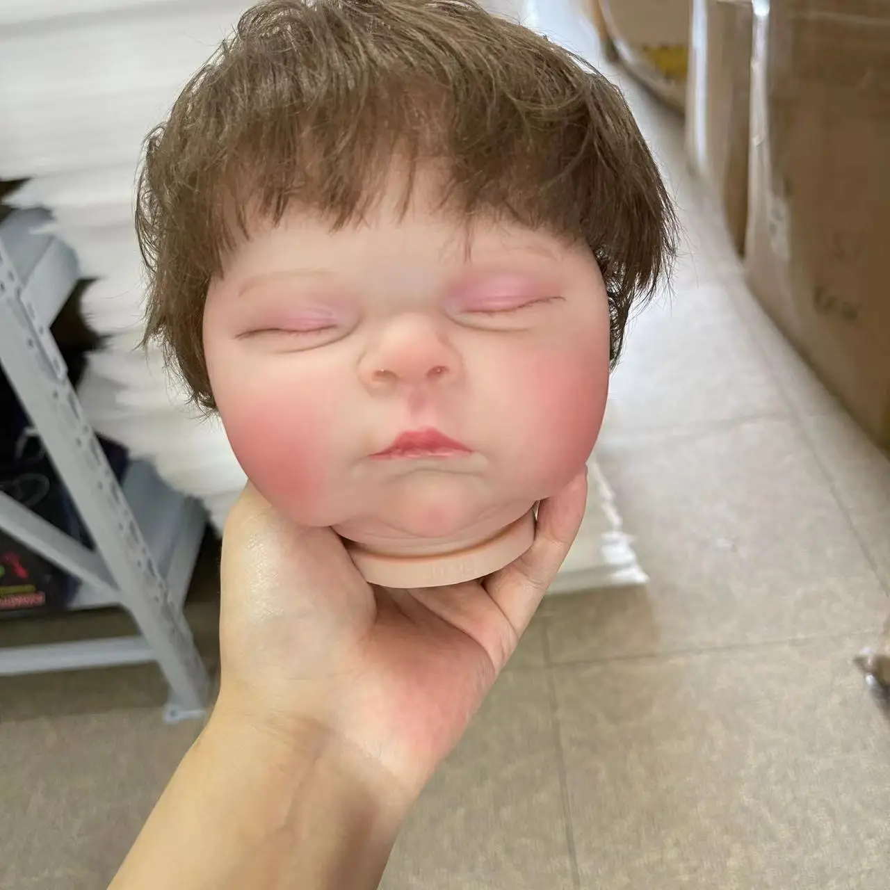 21inch Already Painted Reborn Doll Kit Peaches 3D Skin Tone with Visible Veins Bebe Reborn Kit with Cloth Body Hand Rooted-Hair