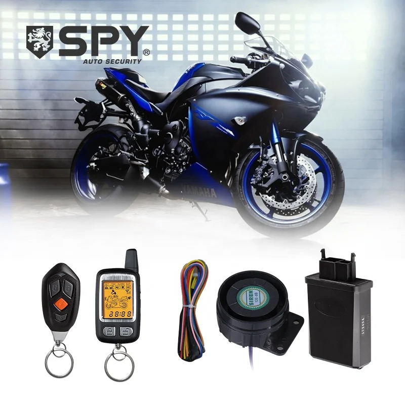 Real-time Motorcycle Status Monitoring SPY 2-Way LCD 1000m Motorcycle Burglar Alarm With Remote Control Start&Cut-off Engine