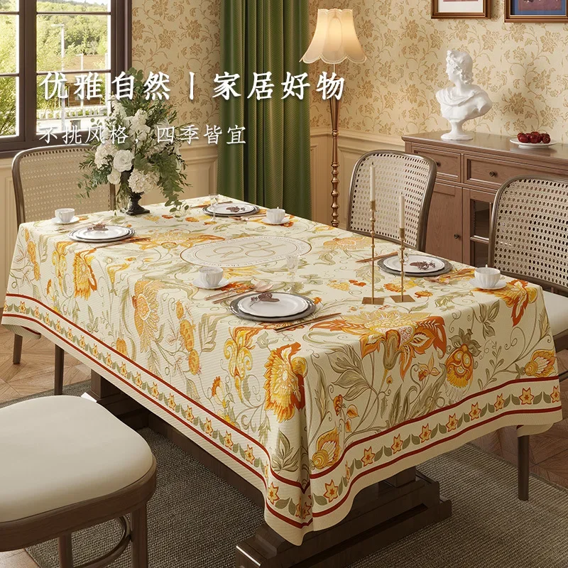 American rural tablecloth light luxury senior sense table cloth rectangular waterproof atmosphere feeling round table cloth