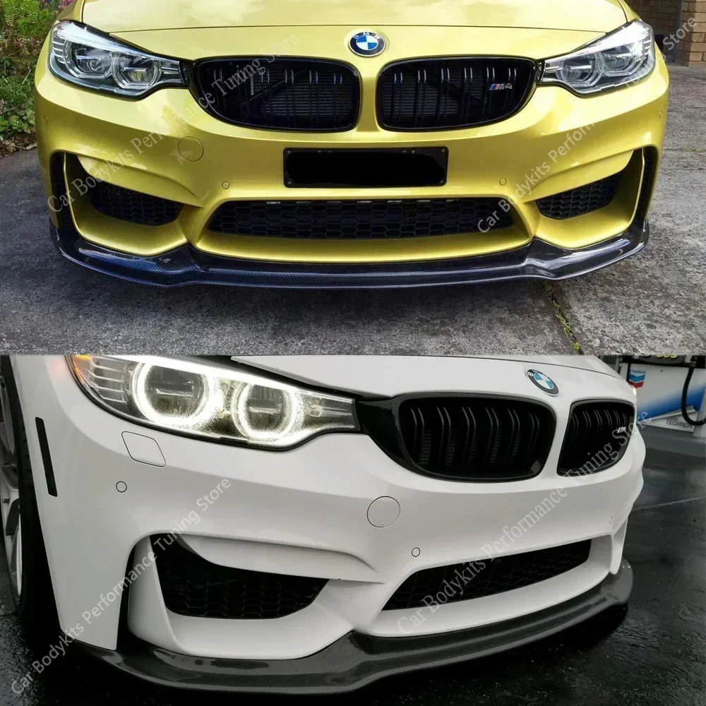 For Bmw F80 F82 F83 M3 M4 V Style OEM Front Bumper Splitter Lip Spoiler Diffuser Bodykits Cover Guard Deflector 2015-2020 Tuning