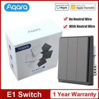 Aqara Smart E1 Wall Switch ZigBee 3.0 Smart Home Key Light Switch Fire Wire With NO Neutral For Xiaomi Mijia Homekit APP Control