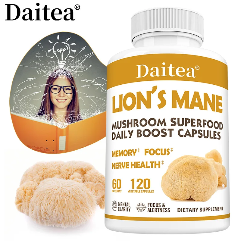 Lion's Mane 2000 Mg - Enhances Brain Function, Improves Memory and Cognition, Enhances Mood, Promotes Sleep, and Boosts Immunity