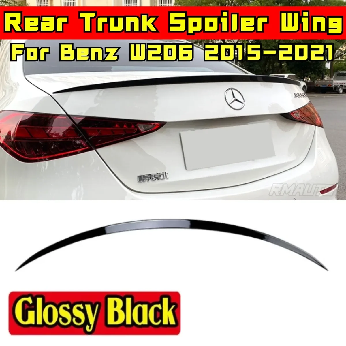 For Mercedes Benz C Class W206 C200 C260 C300 C43 C63 AMG 2022-2024 Rear Wing Body Kit Car Rear Trunk Spoiler Car Accessories