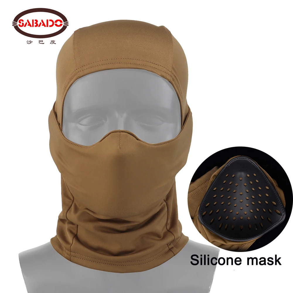 Tactical Silicone Mask Head Hood Outdoor Half Face Soft&Breathable Riding Windproof Sunscreen Airsoft Hunting Headwear Cover