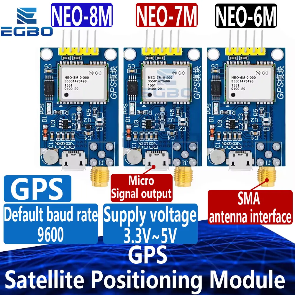 GPS NEO-6M NEO-7M NEO-8M 위성 포지셔닝 모듈 개발 보드, 아두이노 STM32 C51 MCU 마이크로컨트롤러용, 1 개 ~ 8 개